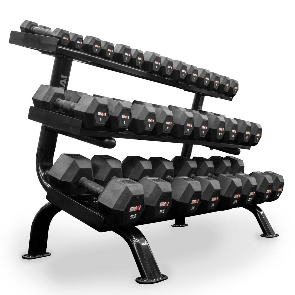 Hex dumbbell set discount with rack flash sale