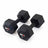 Pair of 20lb SMAI rubber hex dumbbells with rubber grips