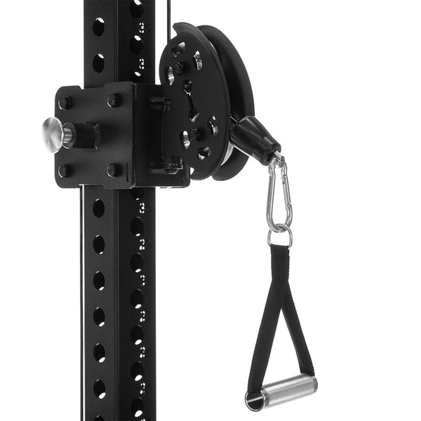 Power Rack w/ Dual Cable Stack & Accessories - Vanta Series Close up of handle for cable